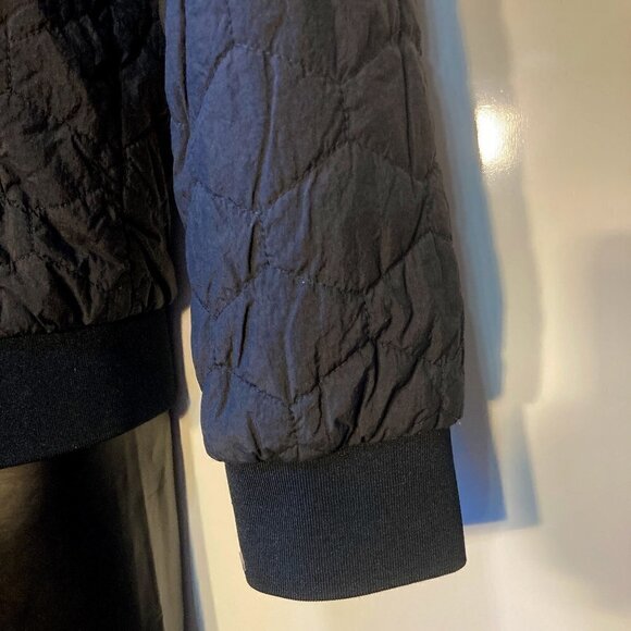 H&M SZ L Black Quilted Puffer Parka Jacket Coat longer length - Picture 3 of 9